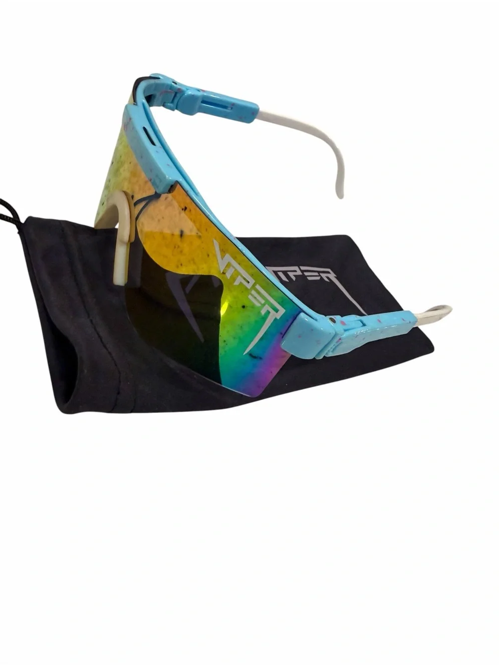 PIT VIPER The Gobby Polarized Sunglasses Blue Pink Splatter NWOT